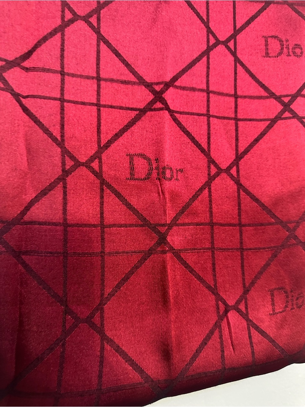 New D logo cashmere silk Red scarf 44” x 44”